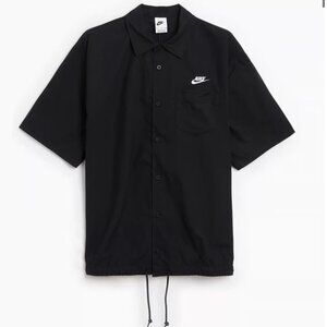 Nike Club Oxford Short-Sleeve Button-Up Shirt Black Men’s 2XL FN3902-010 NEW